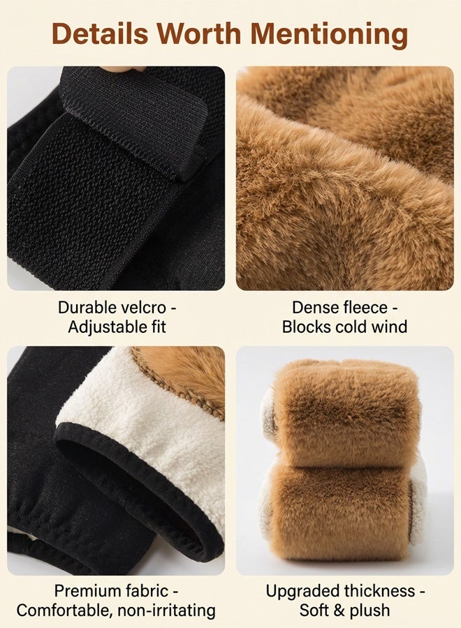 رمضان الأكثر مبيعاً | واقيات الركبة الصوفية السميكة مع أربطة تثبيت، تدفئة ليلية فائقة، طول قابل للتعديل (38-55 سم)، للجنسين، تصميم طويل وسميك لمزيد من الدفء في الليل، غير قابلة للانزلاق - Image 5